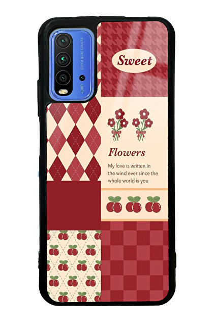 Spoyi Xiaomi Redmi 9t Retro Marka Tasarımlı Glossy Telefon Kılıfı