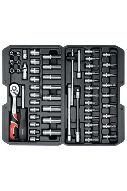 Trusă chei tubulare și biți 1/4" 56 piese, YT-14501