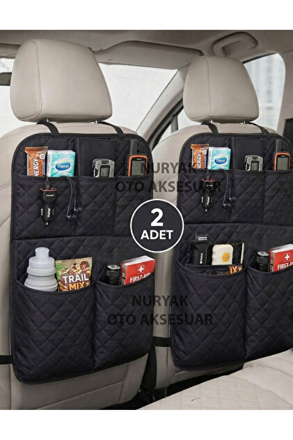 5-Pocket Car Seat Back Protection Cover Additional Auto Organizer Dust Water-Resistant Car Seat Organizer