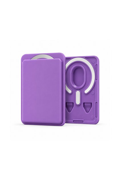 Magsafe Compatible Magnetic Card Holder Wallet, 2 Card Capacity Phone Card Holder, Strong Magnet Slim Card Holder Compatible with iPhone Lilac