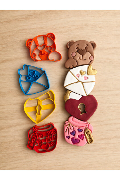 4-Piece Multi-Purpose Dough Shaper |   Cookie, Candy, Ceramic, Polymer Clay, and Play Dough Mold (Mixed Colors)