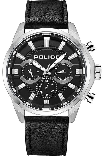 Menelik Hybrid Quartz Movement Black Dial with Leather Strap Watch for Men - PEWJF2204207, Black