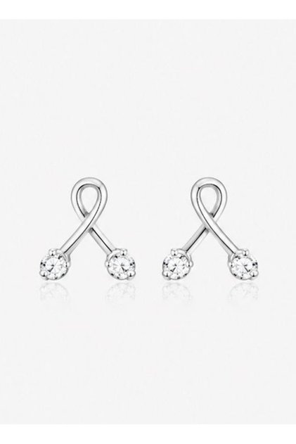 Cercel din argint 925 cu zirconiu, placat cu rodiu