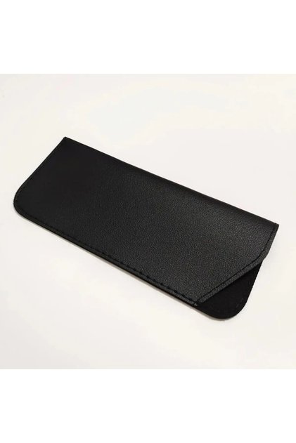 Black 1pcPU Leather Sunglasses Pouch Soft Glasses Case Portable Anti-Scratch Eyeglasses Sleeve Bag f