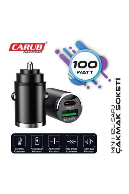 ARAÇ İÇİ ÇAKMAK ŞARJ SOKETİ MİNİ USB+TYBE C