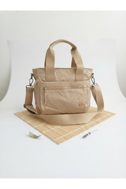 Women's Soft Imported Soft Clinker Fabric Multi-Compartment Medium Size Bag with Hand Shoulder Strap 27*22