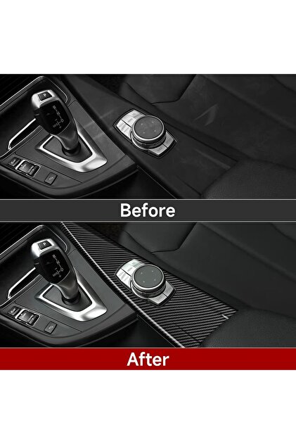 BMW 3 - 5 Serisi F10 F30 F32 F34 F36 F18 2013-2018 Orta Konsol Yan Trim Karbon Fiber Kaplama Tek Parça