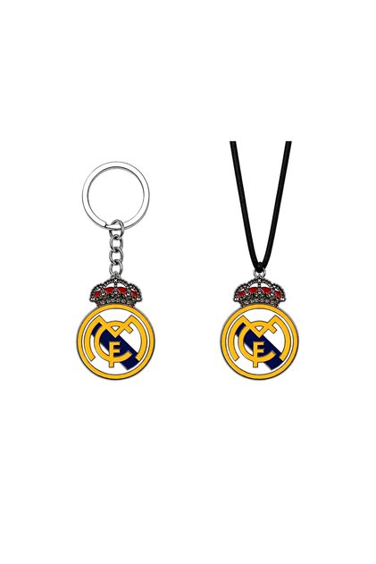 بكج ميدالية مفاتيح وتعليقة سيارة بتصميم نادي ريال مدريد