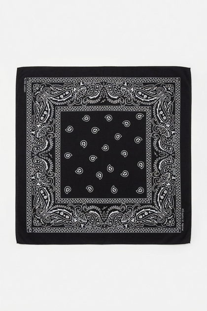 Unisex Black Ethnic Patterned Bandana Scarf | Daily Hair Accessory, Neck Gaiter and Outdoor Model