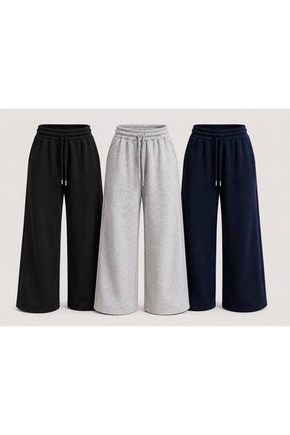 3 Pieces-3 Colors Unisex Comfortable Fit Sweatpants Baggy