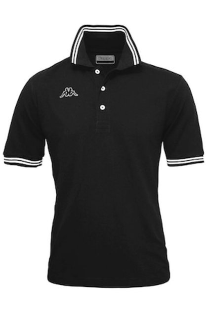 Tricou polo din bumbac pentru bărbați, Kappa, LOGO MALTAX 5 MSS, Negru, M