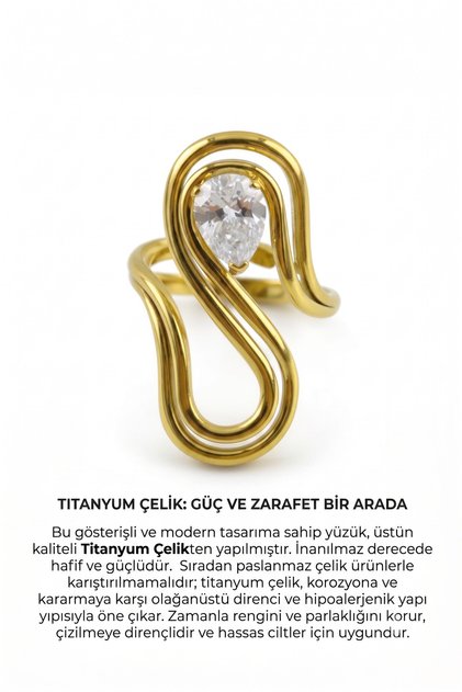 Ring Non-Tarnish Titanium Steel Women - Anti-Allergy, Water-Resistant, Elegant and Stylish Design Daily Wear Jewelry
