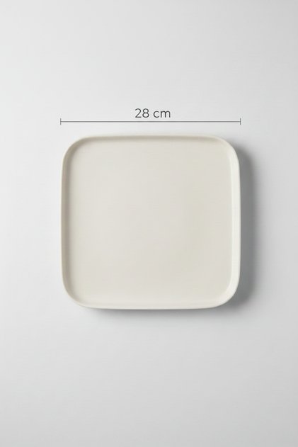 6'lı Verona Kare Servis Tabağı 28Cm Krem