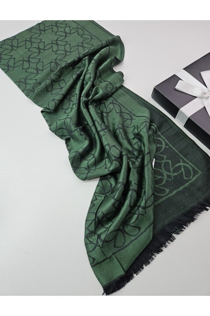 Jacquard Soft Cashmere Silk Shawl 4 Seasons Double-Sided Clover Patterned 70 X 200 cm