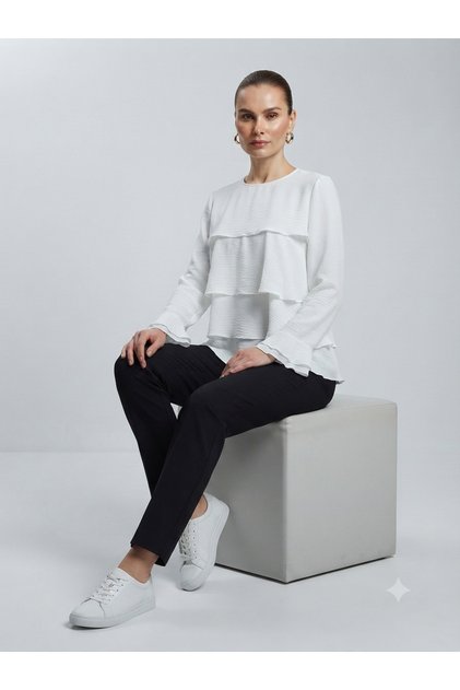 Basic Women's Ayrobin Ruffle Detailed Blouse