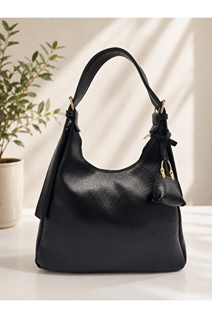 Black Women's Shoulder Bag with Adjustable Strap