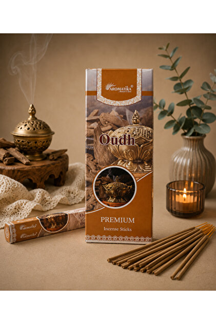 Aromatika - Oudh 20’li Premium Çubuk Tütsü | Oud (Ud Ağacı) Kokulu Yoğun ve Lüks Aroma