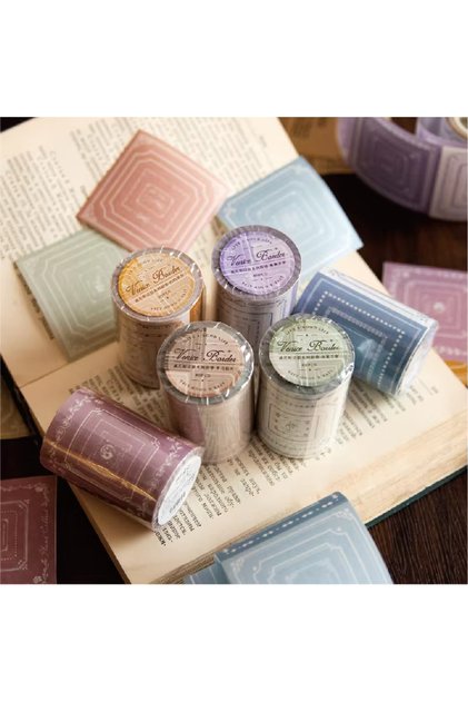 Set of 6 Yoofun 80pcs/roll Venice Boarder Sticker Tape Creative Frame Labels for Collage Junk Journa