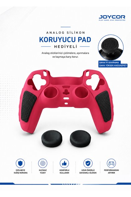 PS5 Gamepad Uyumlu Premium Silikon Kılıf + Analog Koruyucu Başlık Seti | Kaymaz , Darbe Koruma, Tam Uyum