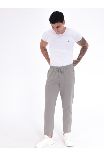 Men's Regular Fit Gabardine Trousers – Casual Comfortable Cut Classic Men's Trousers