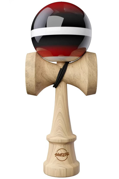 Kendama Europe Horizon Fade , Negru/Rosu, anti-skid, cupe mari, base cup 18.5 cm si o ata de rezerva
