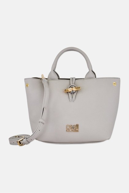Women Brand Logo Handbag, Light Grey