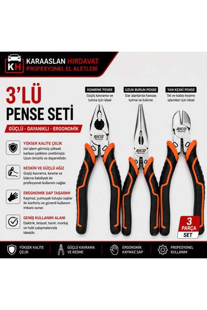Profesyonel Pense Seti 3 Parça