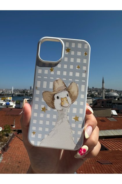 iPhone 11 Uyumlu Baskılı Beyaz Renkli Telefon Kılıfı K316