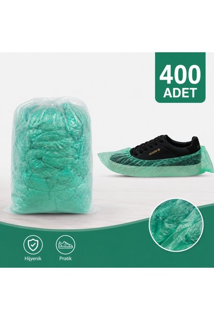 Yeşil Galoş 400 Adet Tek Kullanımlık Ayakkabı Galoşu | Hijyenik Koruyucu Galoş