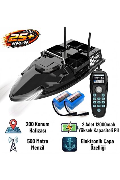 SAZAN YEMLEME BOTU Flytec V803 Pro 500M Menzilli, GPS'li, 200 Konumlu, Oto Eve Dönüş, Yüksek Kapasiteli Batarya, 25Km/S Hızlı Balık, Sazan Yemleme Teknesi ve Botu