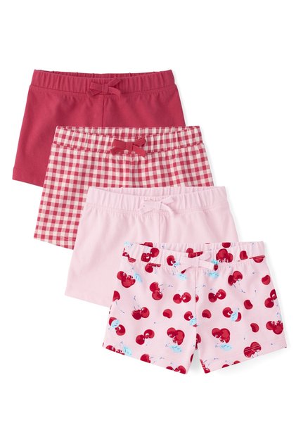 Toddler Girls Print Shorts 4-Pack