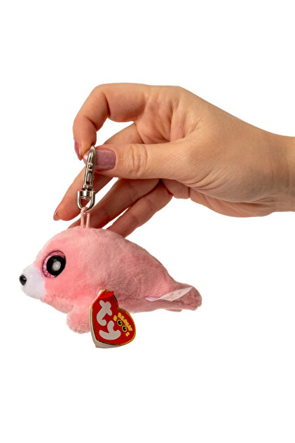 TY Beanie Boo´s Pierre Pembe Fok Peluş Anahtarlık Metal Askılı