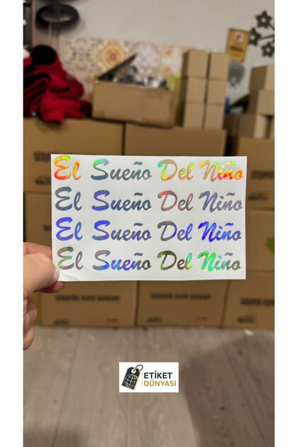 El Sueno Del Nino 1 adet Hologram Sticker Bir Çocuğun Rüyası 15CM x 2CM