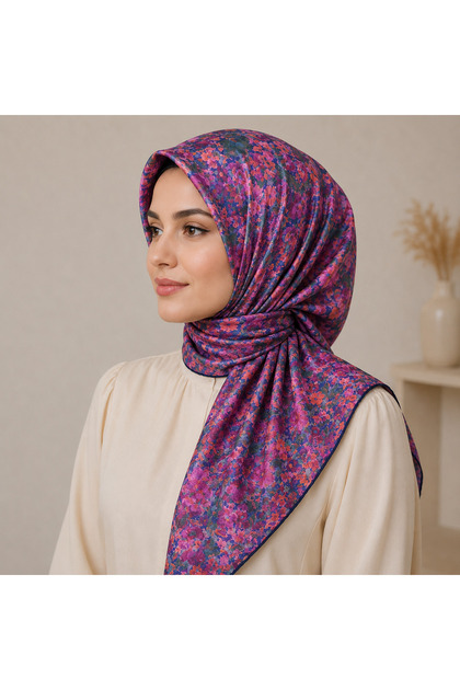 Organic Pamuklu Soft Eşarp Çıtır Çiçek Desen