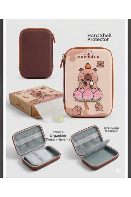 3D Capybara Cute Pencil Case Figured Pencil Holder for Kids Capybara School Bag Maykaj Bag 3D