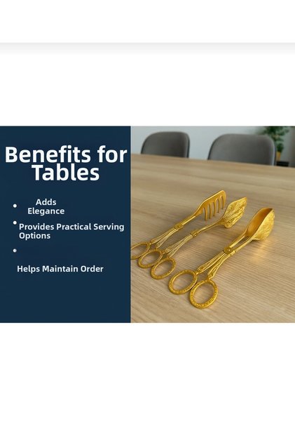 Luxury 3-Piece Tongs Serving Presentation Set Serving Spoon/Serving Tongs