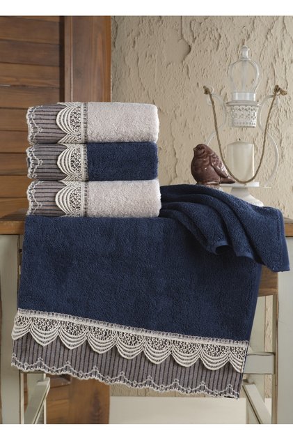 Kod-8050 50 X 90 Laced Cotton Towel (Pack of 4)