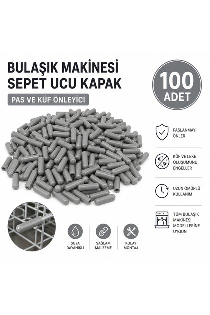 _BOSH -SİEMENS-PROFİLO-VESTEL _Pas Küf Önleyici Bulaşık Sepet Koruma Çubukları GRİ RENK (100 Adet)