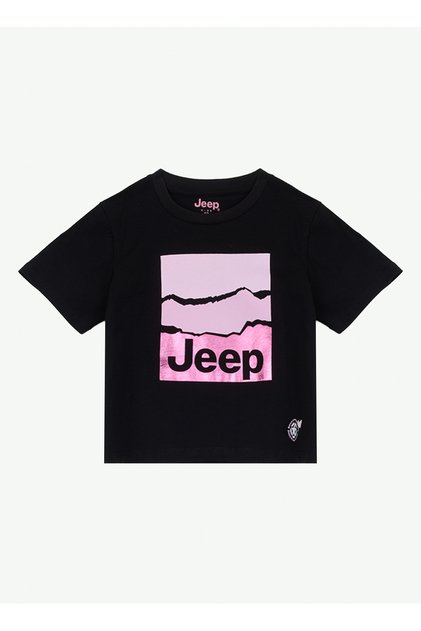 Siyah Kız Çocuk Baskılı T-Shirt J6SG-TST7620