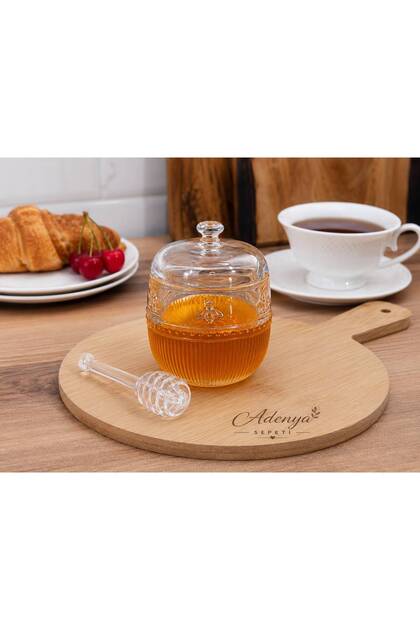 Adenya Sepeti Abeille Glass Honey Jar with Spoon - 240ml