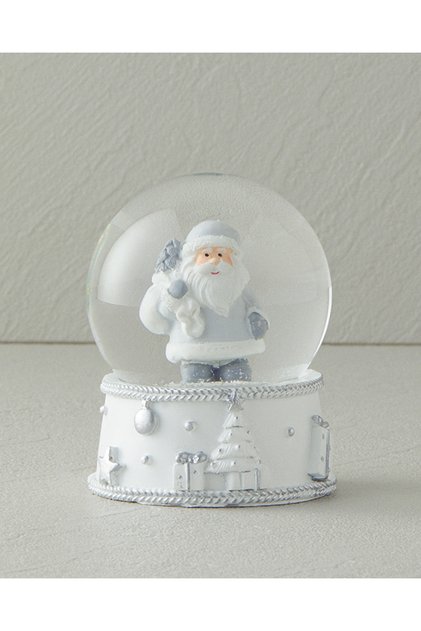Santa Yılbaşı Kar Küresi 6,6x6,6x8,5 cm Beyaz