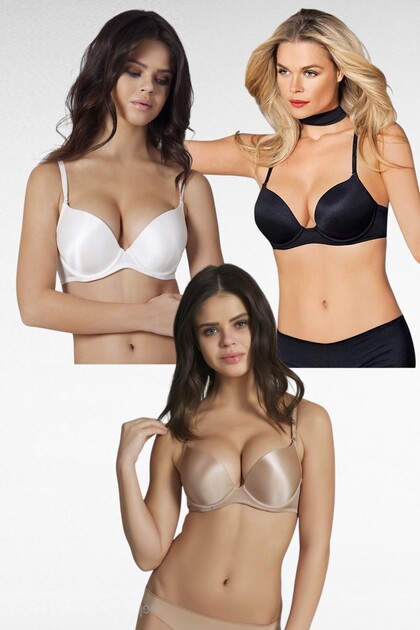 3-Pack Reına Padded Bra for Size 2, Mixed Colors