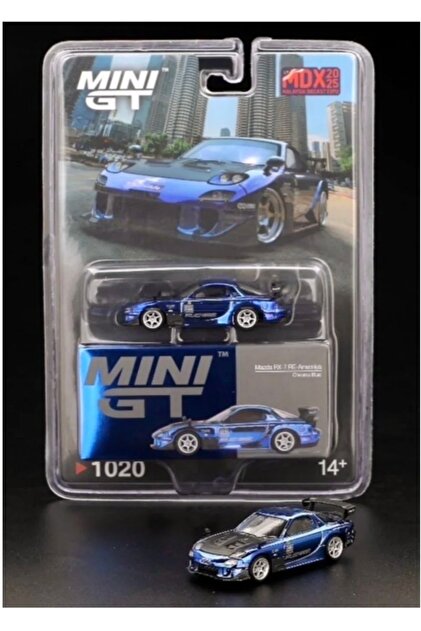 mini gt 1020 Mazda RX-7 RE-Amemiya Chrome Blue 2025 Malaysia