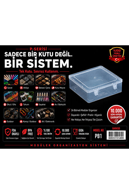 COMPAXE P-SERİSİ 24'Lü Plastik Şeffaf Turuncu Kutu Seti 24 Küçük 1