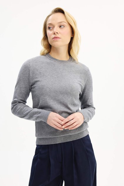 Slim Fit Gri Kadın Triko