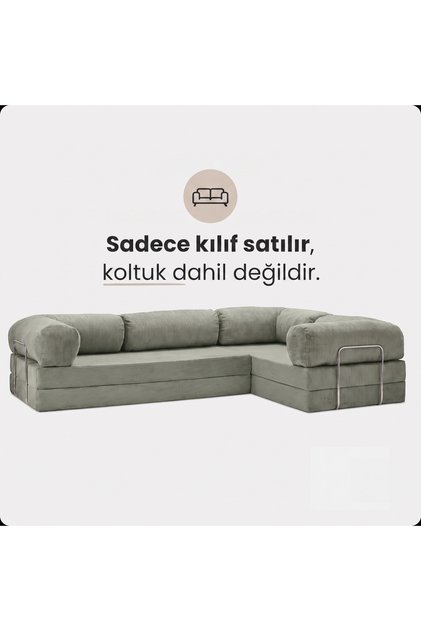 300x200 Köşe Koltuk Kılıfı| 9 Renk | 8 Parça Minder & Yastık Kılıfı