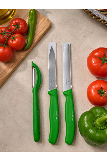 Büyük Bıçak Ve Soyacak Seti 3'lü Evrekala Shop New Green Series