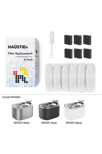 Filtre - WF007L Otomatik Kedi Su Sebili Uyumlu 6lı Set