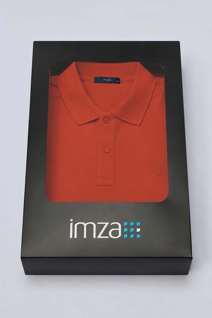 Red Polo Collar Pique Short Sleeve Slim Fit Cotton T-Shirt 1011260170