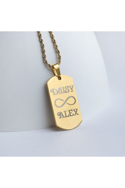 Çelik İsimli Asker Künyesi Modeli Unisex Kolye